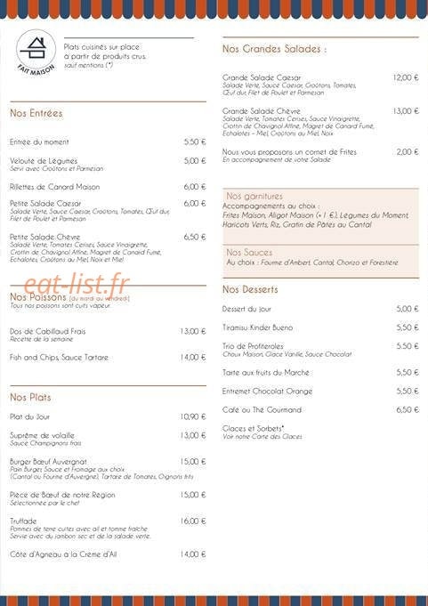 Le Petit Marché — carte page 1