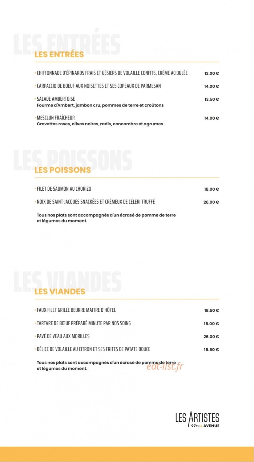 Les Artistes — carte page 2