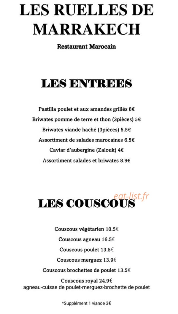 Les Ruelles de Marrakech — carte page 1
