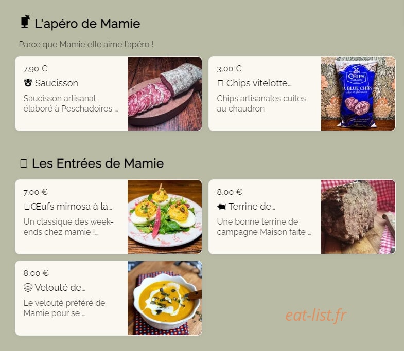 Mamie Cook — carte page 1
