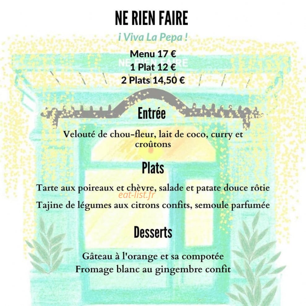 Ne Rien Faire — carte page 1