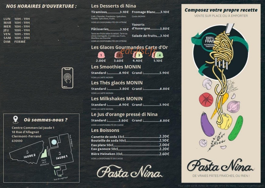 Pasta Nina — carte page 3