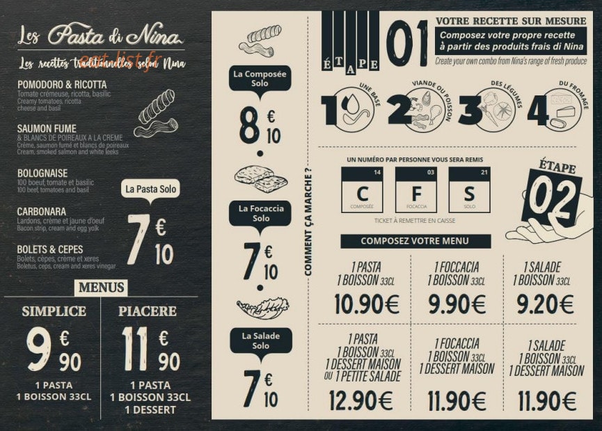 Pasta Nina — carte page 2