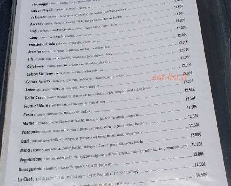 Pizzeria italia — carte page 2