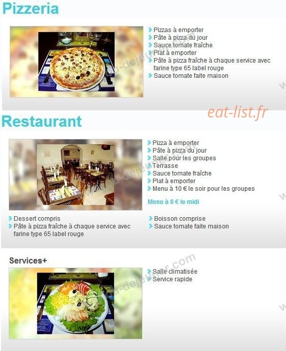Pizzeria Tino — carte page 1