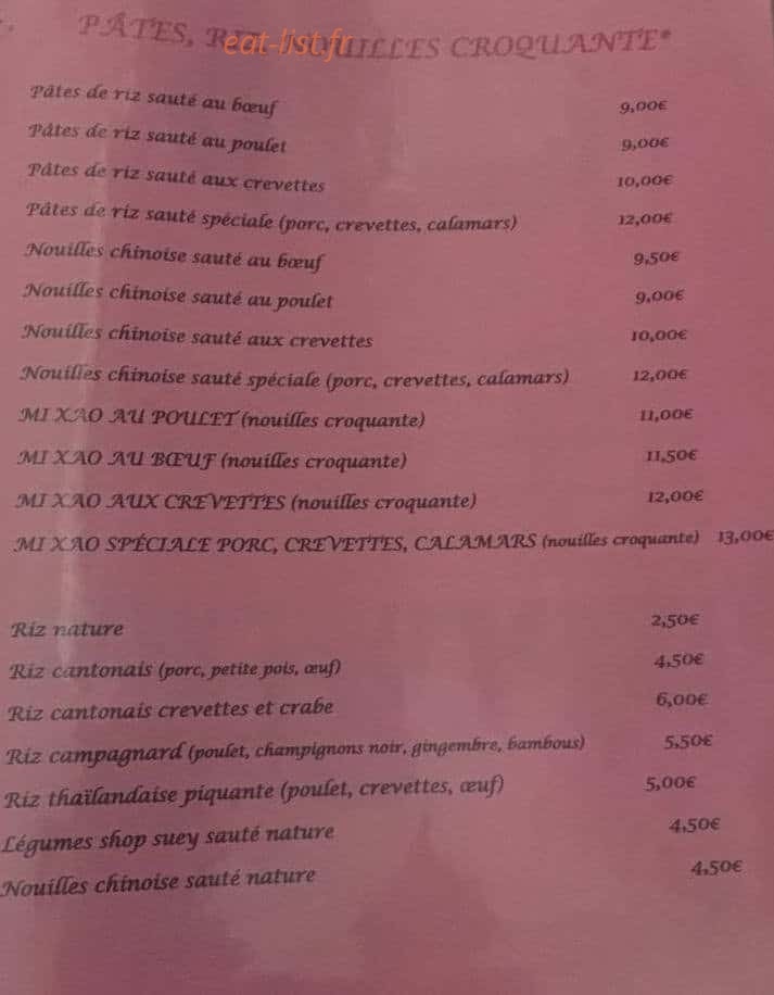 Restaurant Kim loan — carte page 5