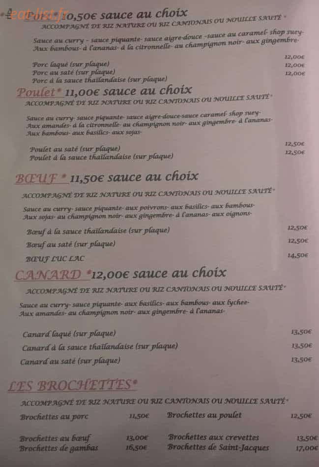 Restaurant Kim loan — carte page 2