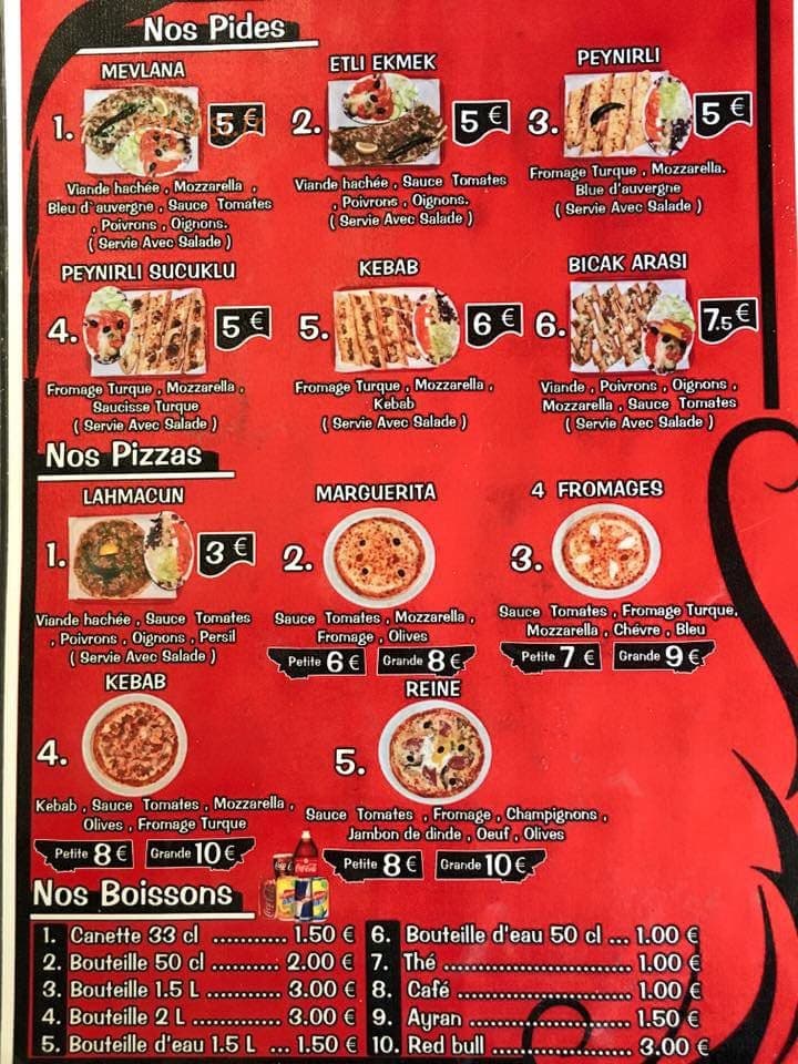 Restaurant Mevlana — carte page 1
