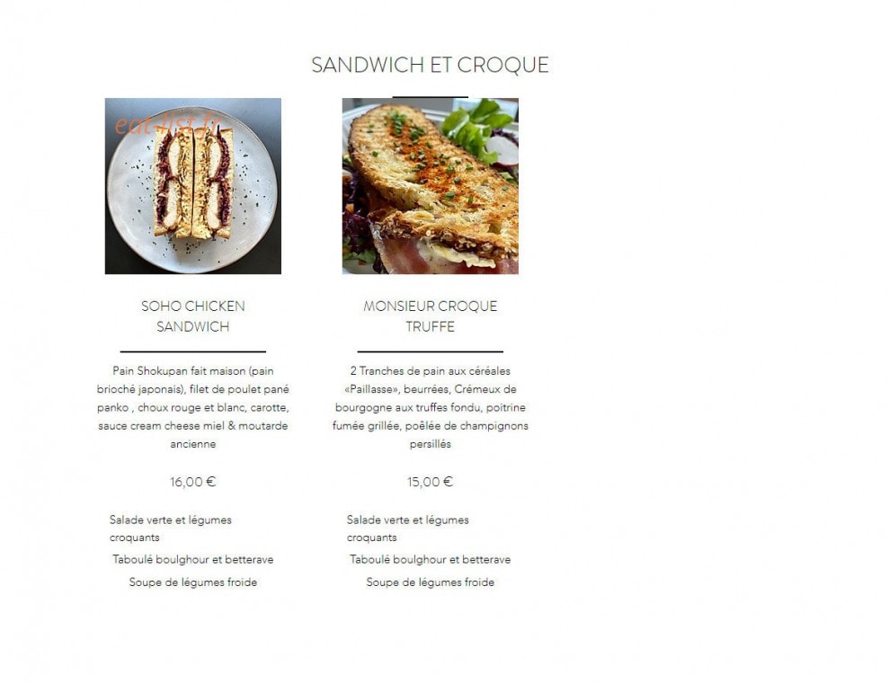 Soho Corner — carte page 3