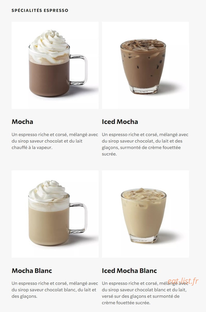 Starbucks Coffee — carte page 18