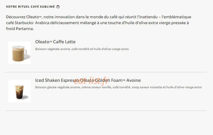 Starbucks Coffee — carte page 24