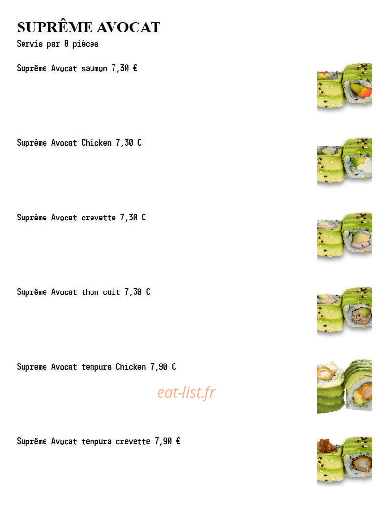 Sushi Spot — carte page 25