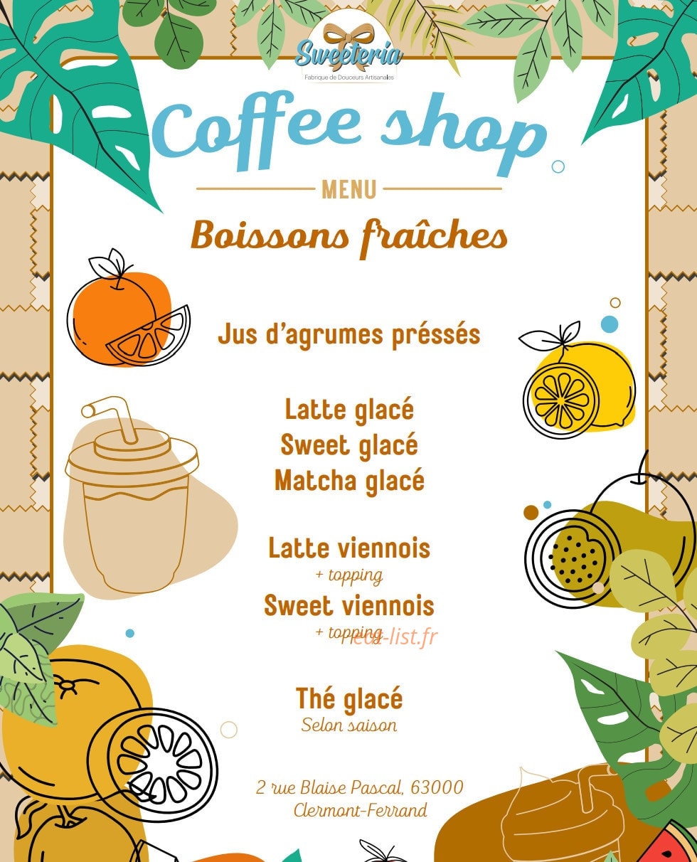 Sweeteria — carte page 2
