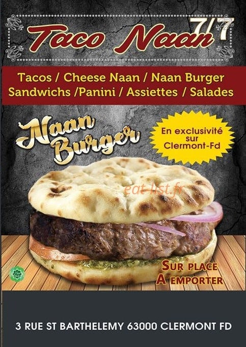 Taco naan — carte page 1