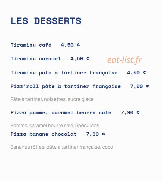Trois Quatorze Pizza — carte page 7