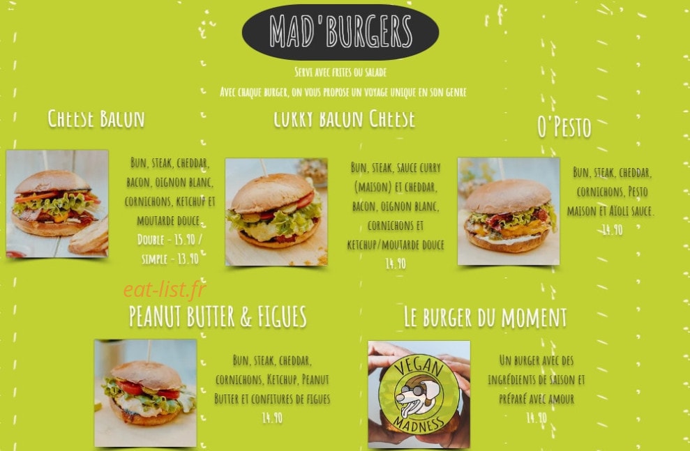 Vegan Madness — carte page 1