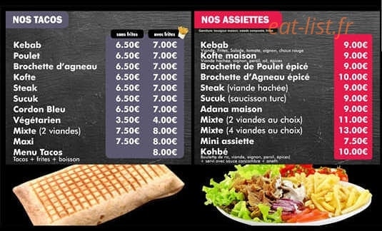 Wan kebab — carte page 2