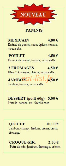 Croq'Pizza — carte page 3