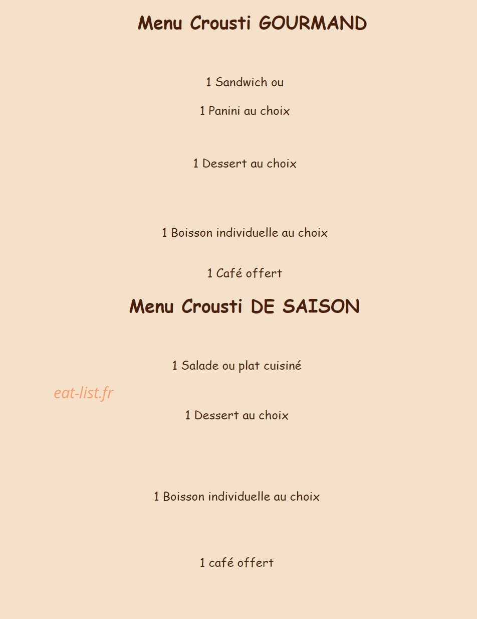 Crousti Pain — carte page 3