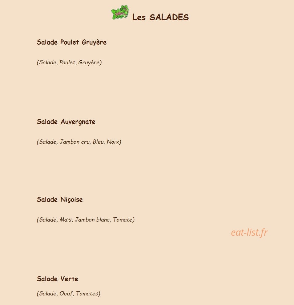 Crousti Pain — carte page 6