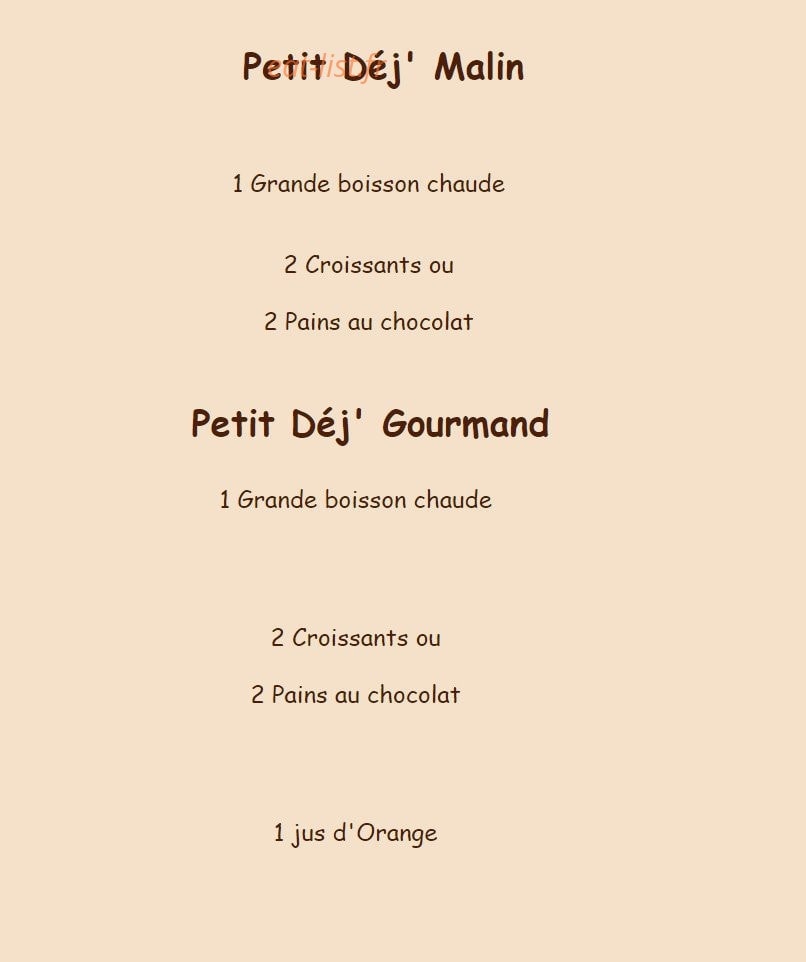 Crousti Pain — carte page 1