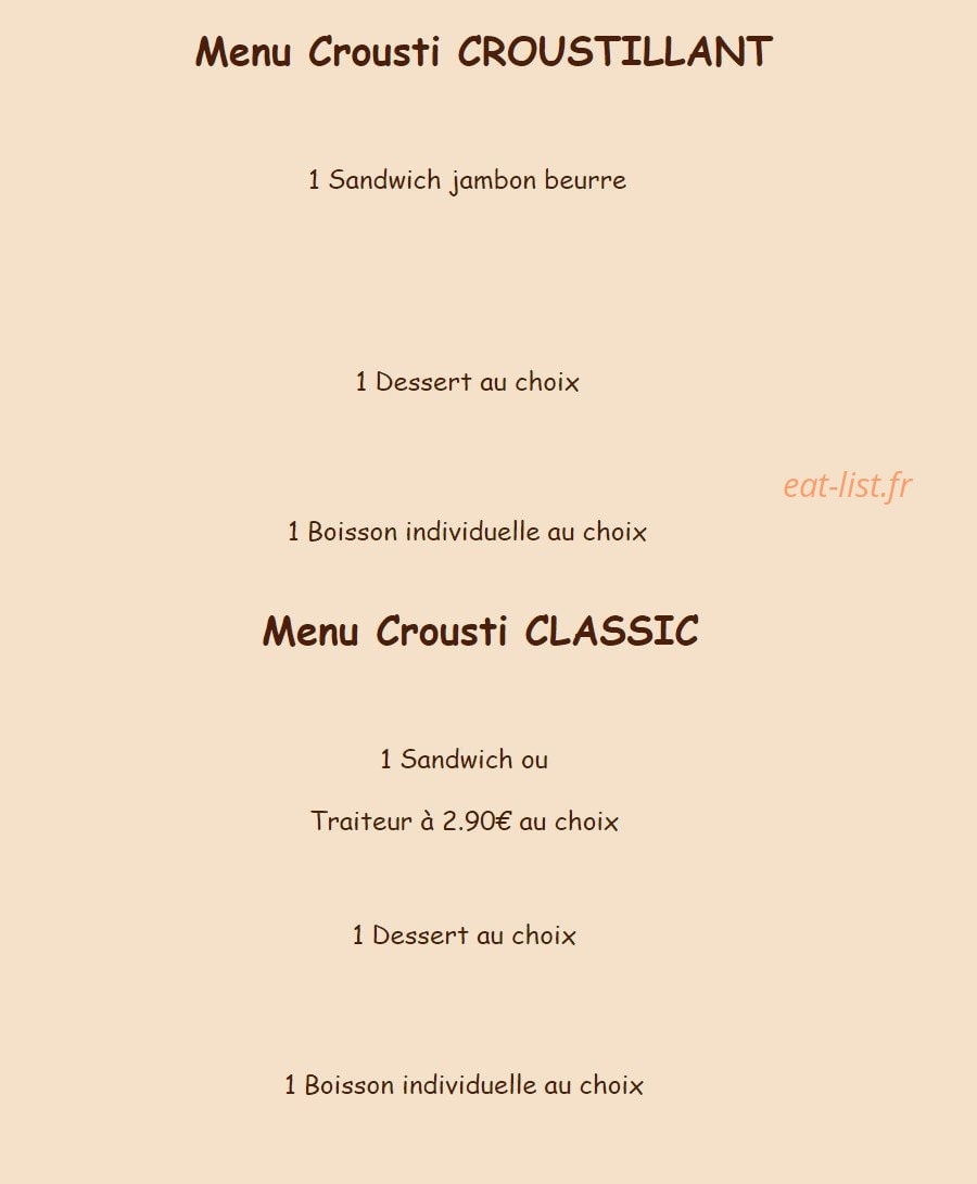 Crousti Pain — carte page 2