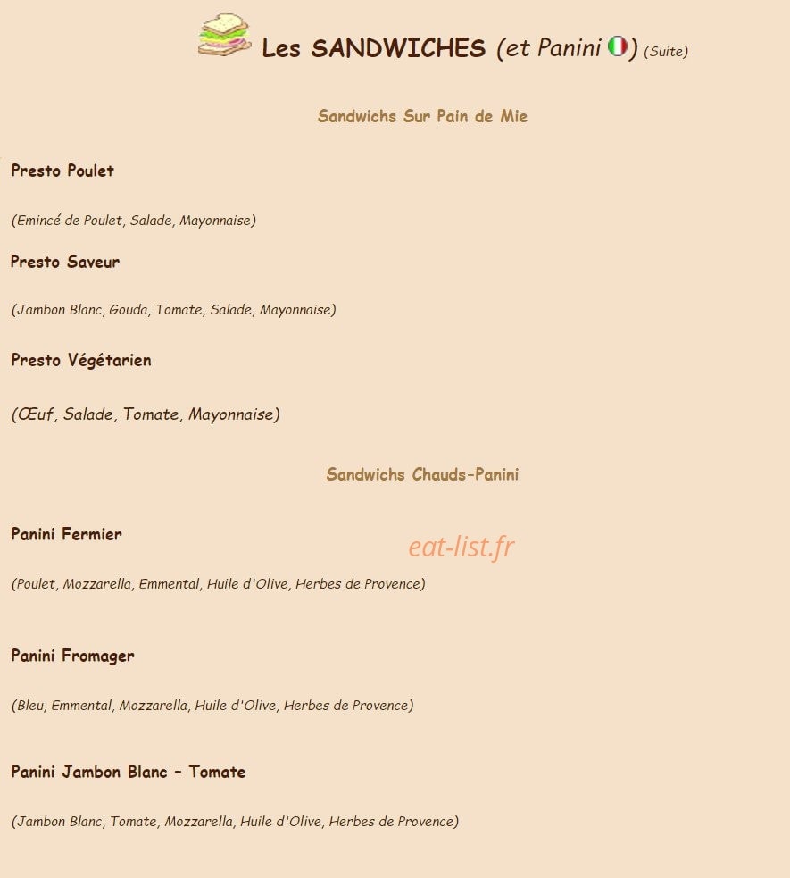 Crousti Pain — carte page 5