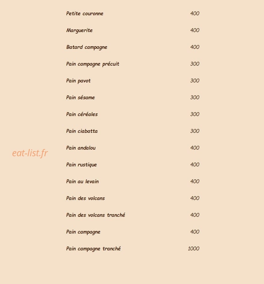 Crousti Pain — carte page 11