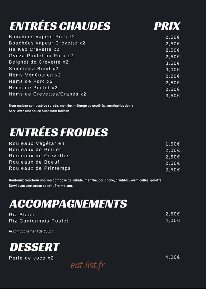 Les Délices De Thu — carte page 2