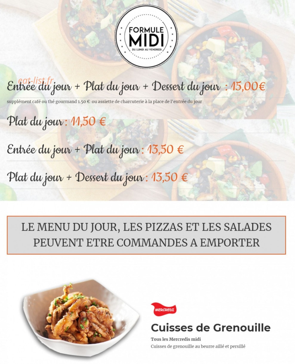 Restaurant D&D — carte page 1