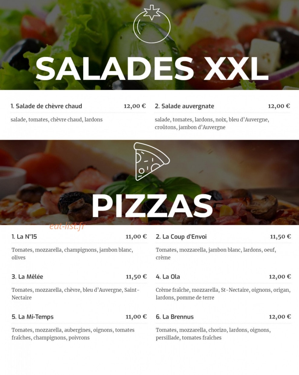 Restaurant D&D — carte page 3