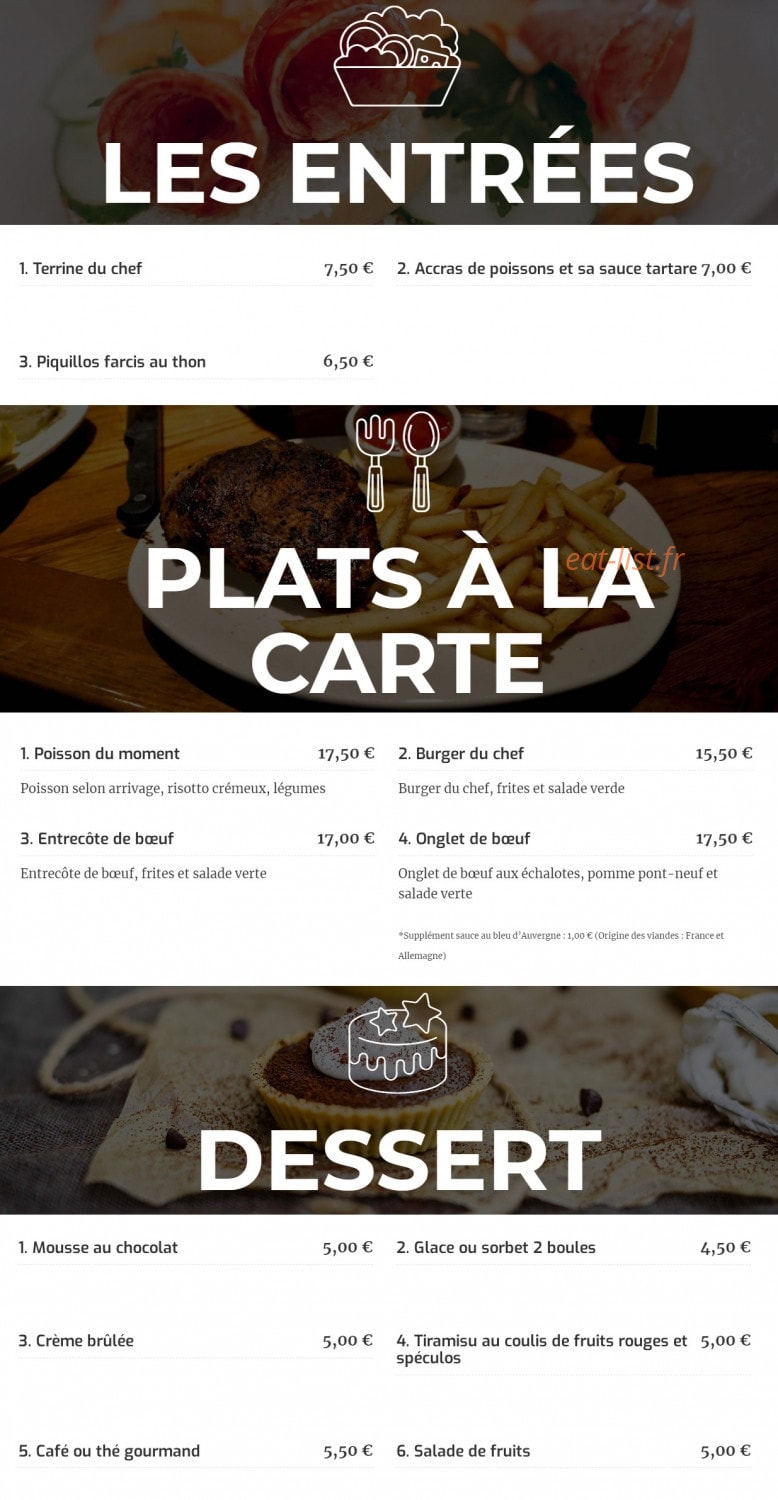 Restaurant D&D — carte page 2