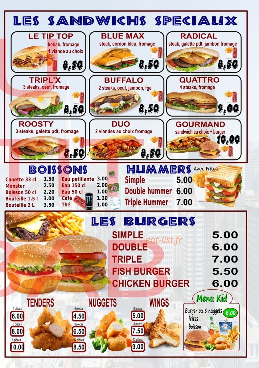 Au Petit Kebab — carte page 3