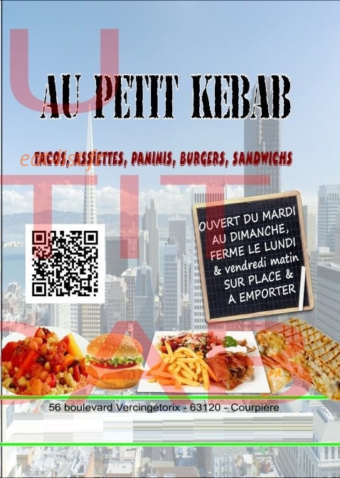 Au Petit Kebab — carte page 1