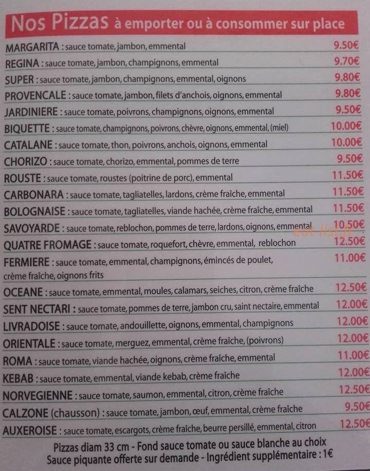 Pause Pizza — carte page 2