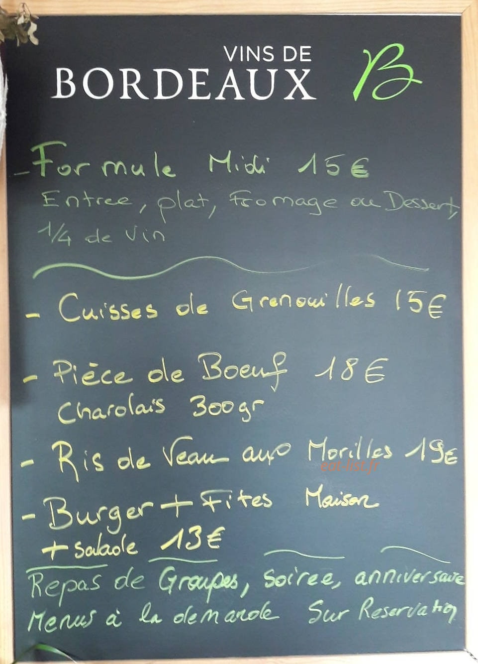 Le 2013 Restaurant — carte page 1