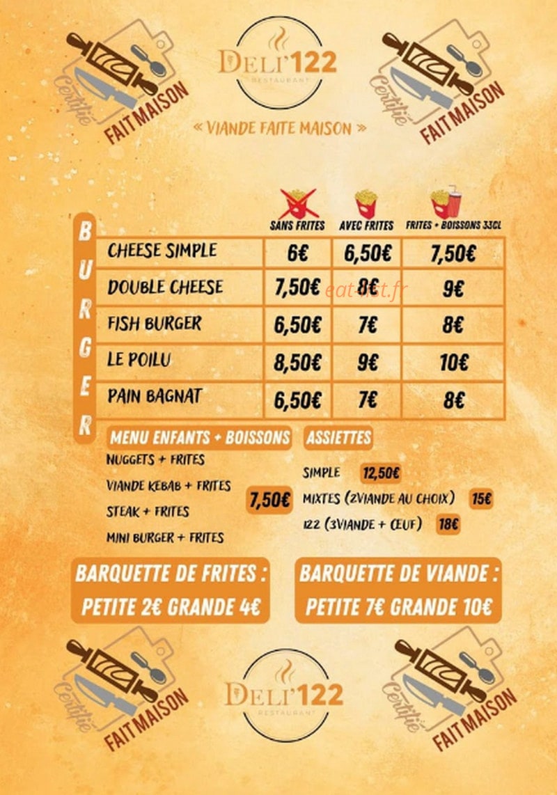 Deli'122 — carte page 1