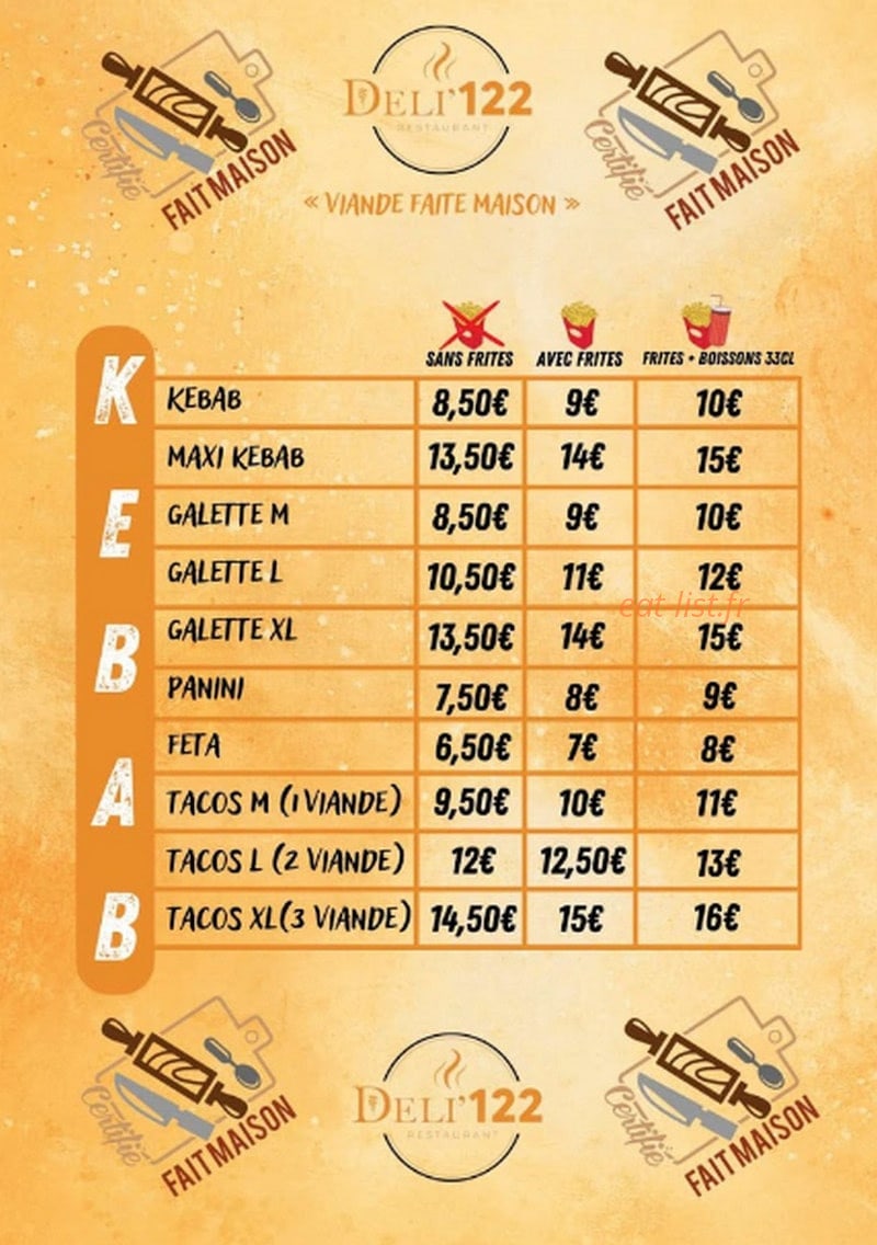 Deli'122 — carte page 2