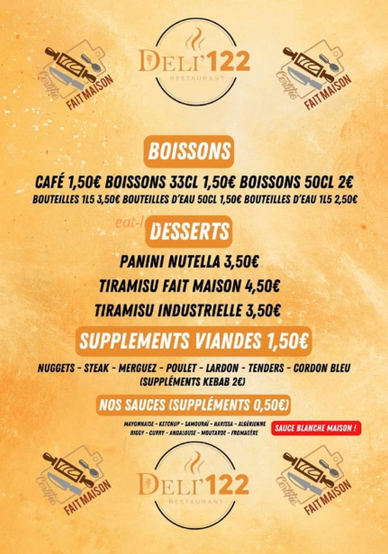 Deli'122 — carte page 3
