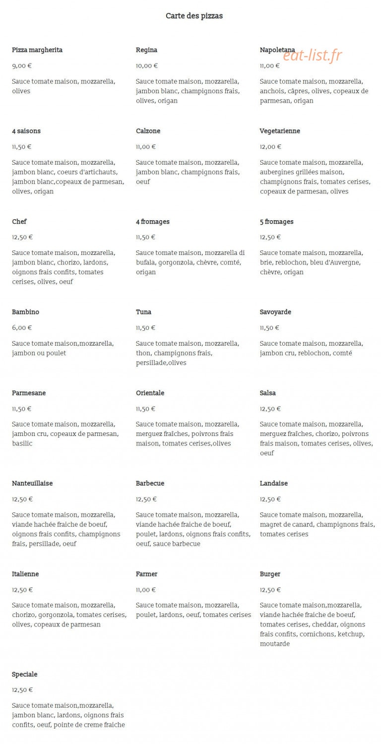 Pizzeria Villa Regina — carte page 1