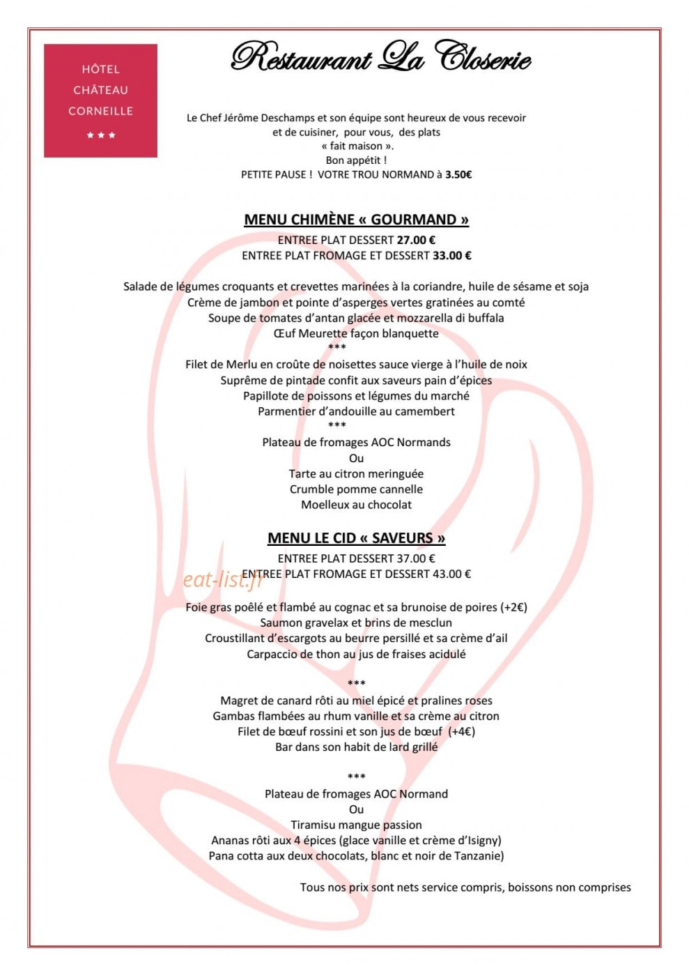 La Closerie — carte page 1