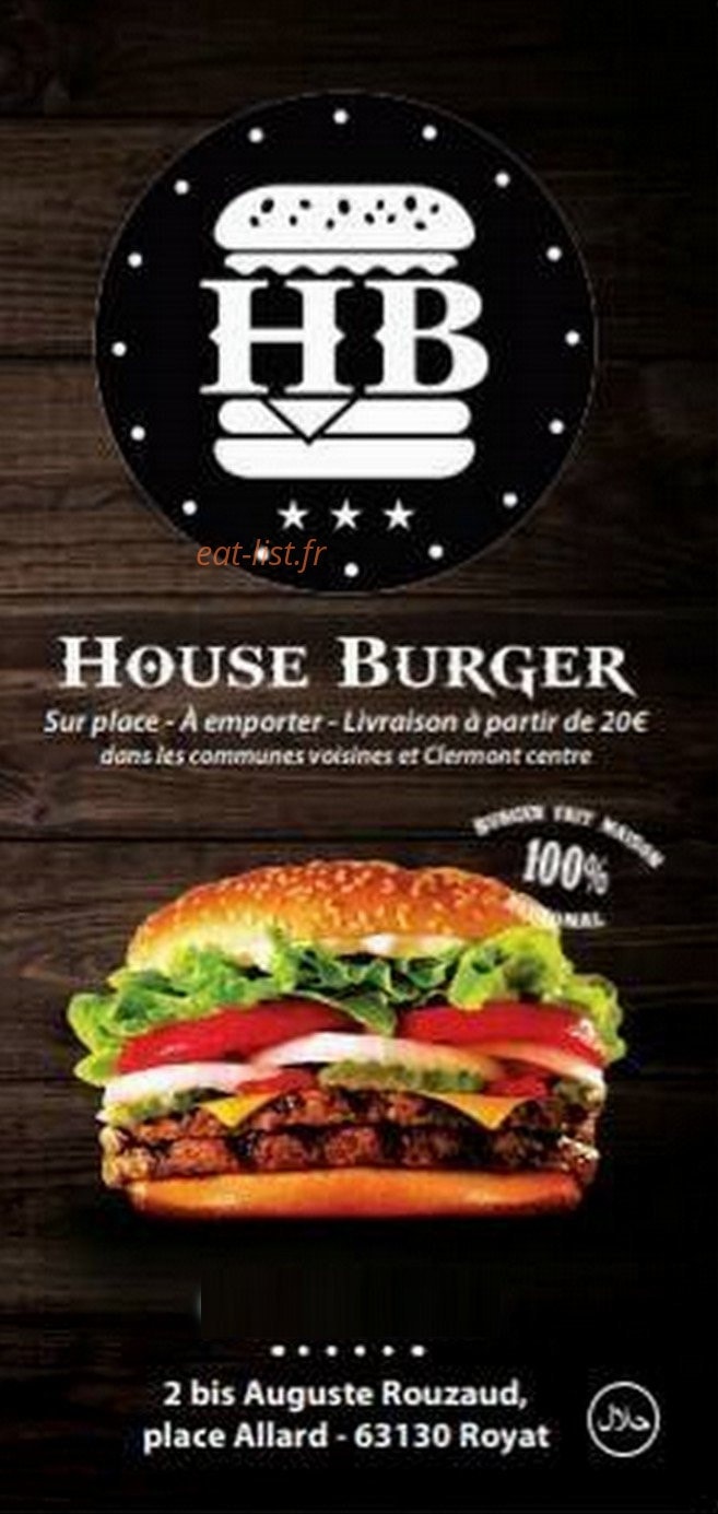 House Burger — carte page 1