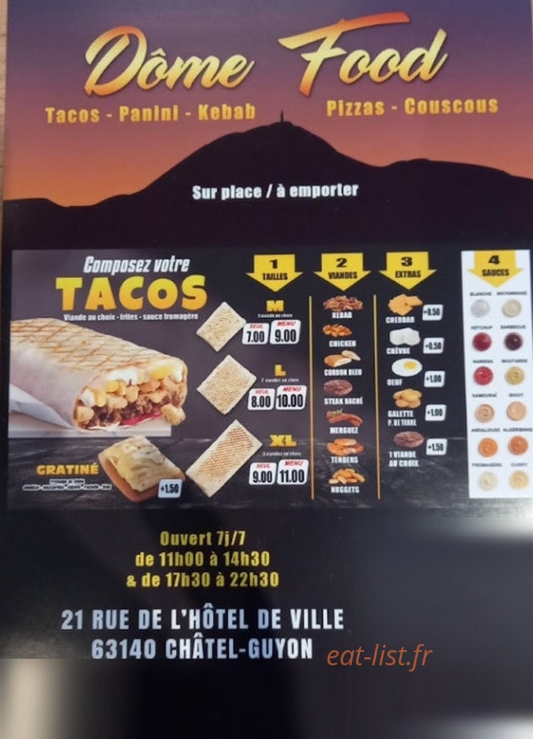 Dôme food — carte page 2