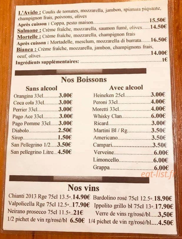 Pizza et basta — carte page 3
