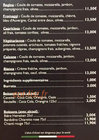Pizza et basta — carte page 1