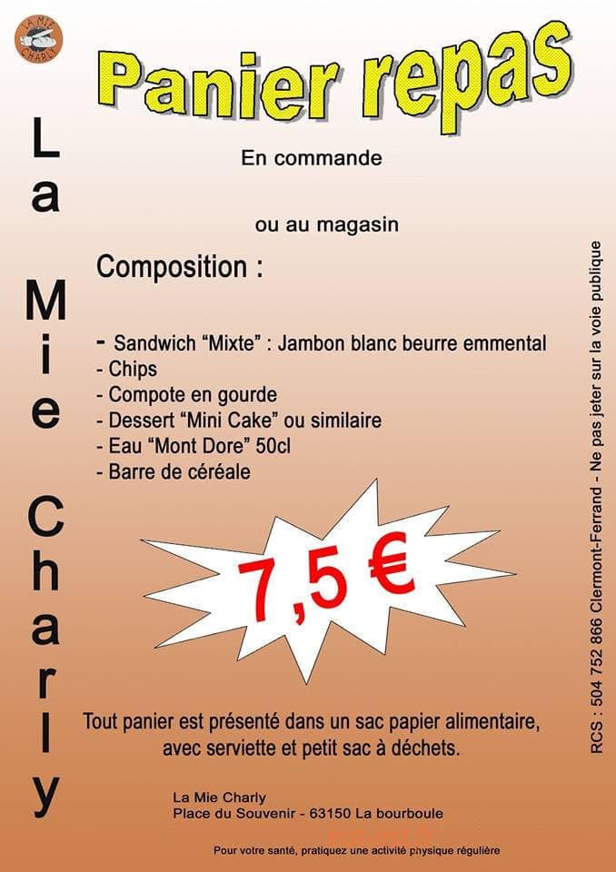 La Mie Charly — carte page 1
