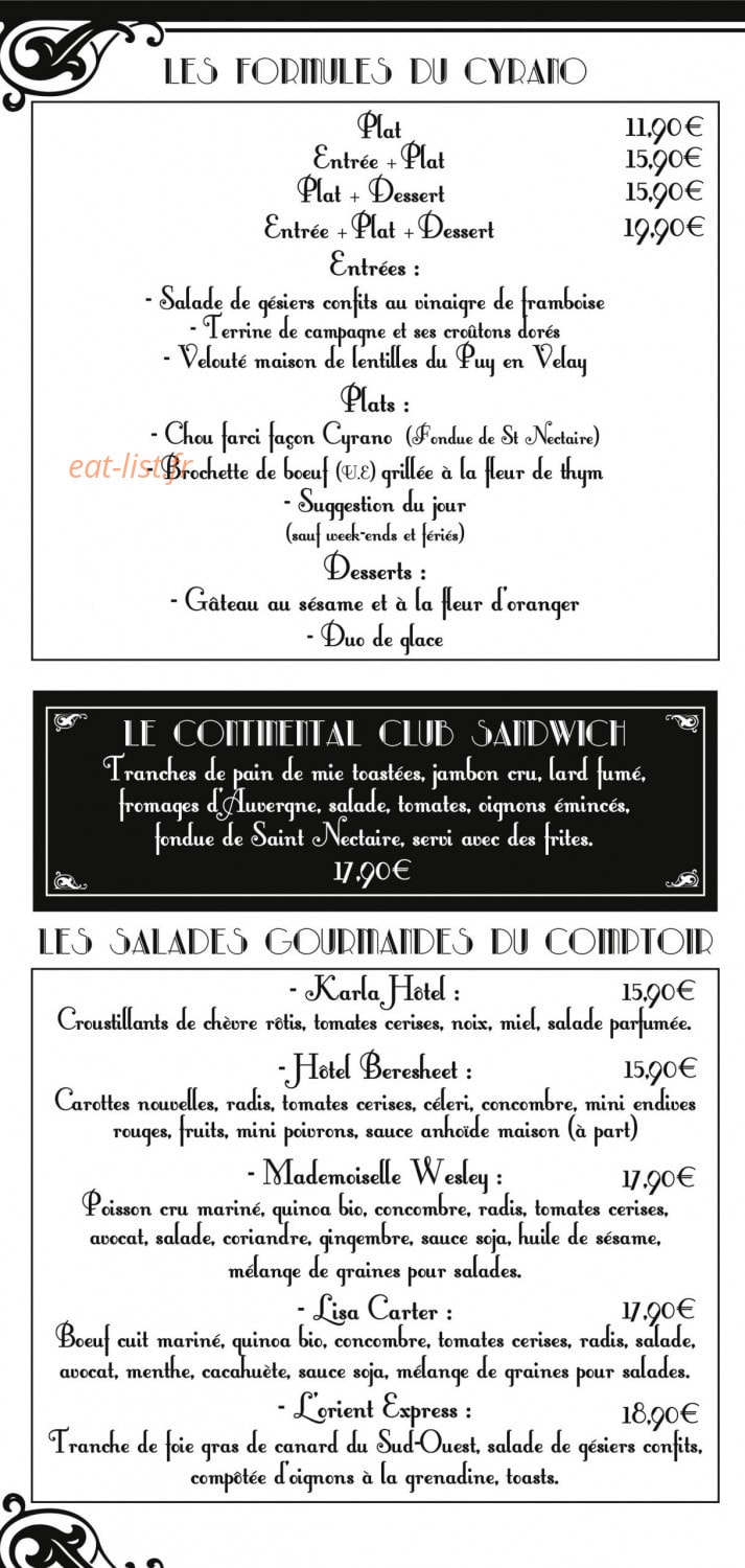 Le comptoir Cyrano — carte page 2