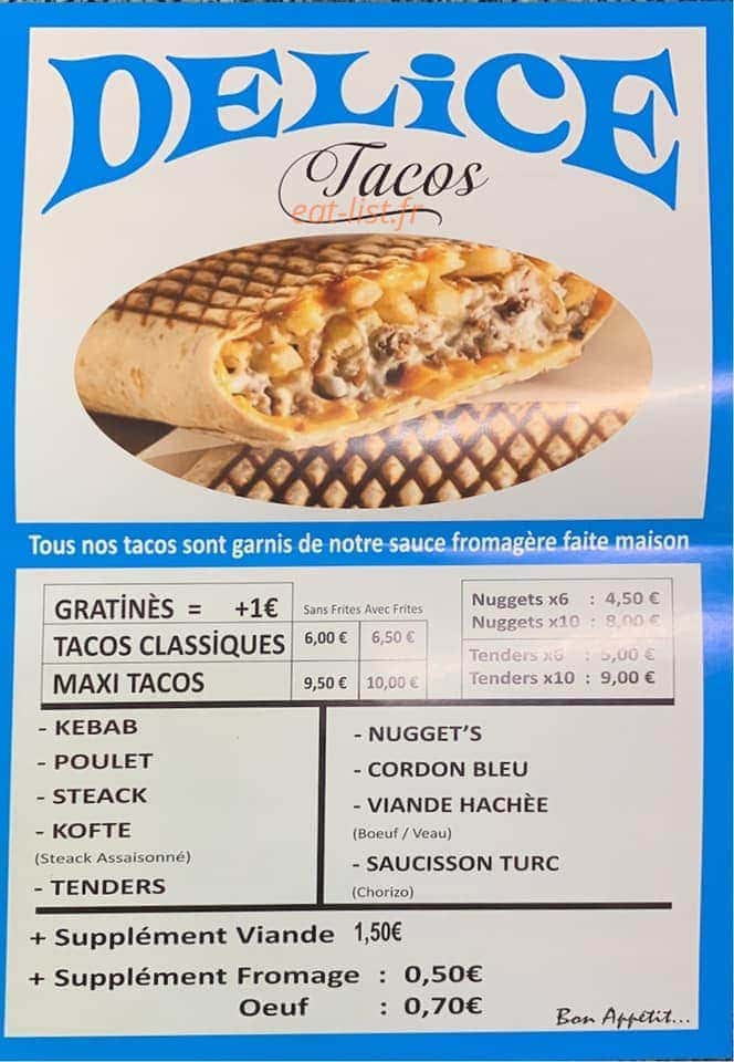 Delice Kebab — carte page 4