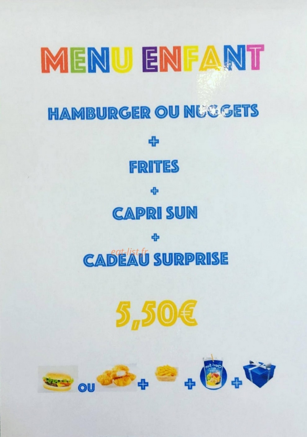 Delice Kebab — carte page 1