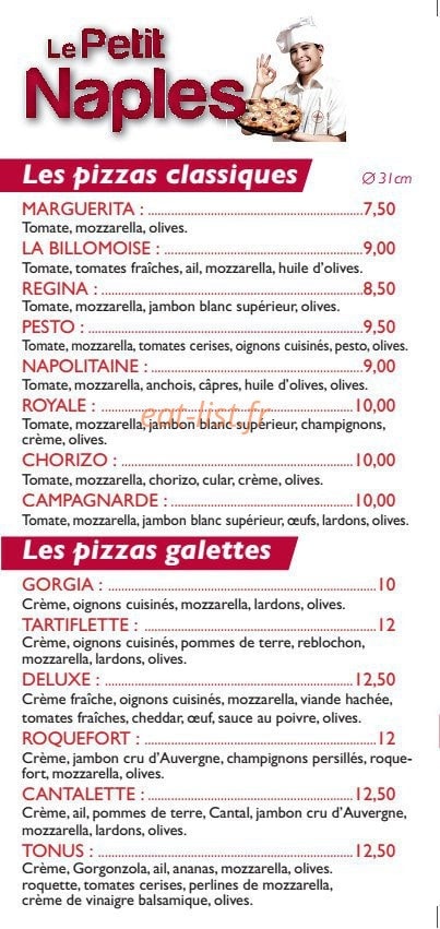 Le Petit Naples — carte page 2